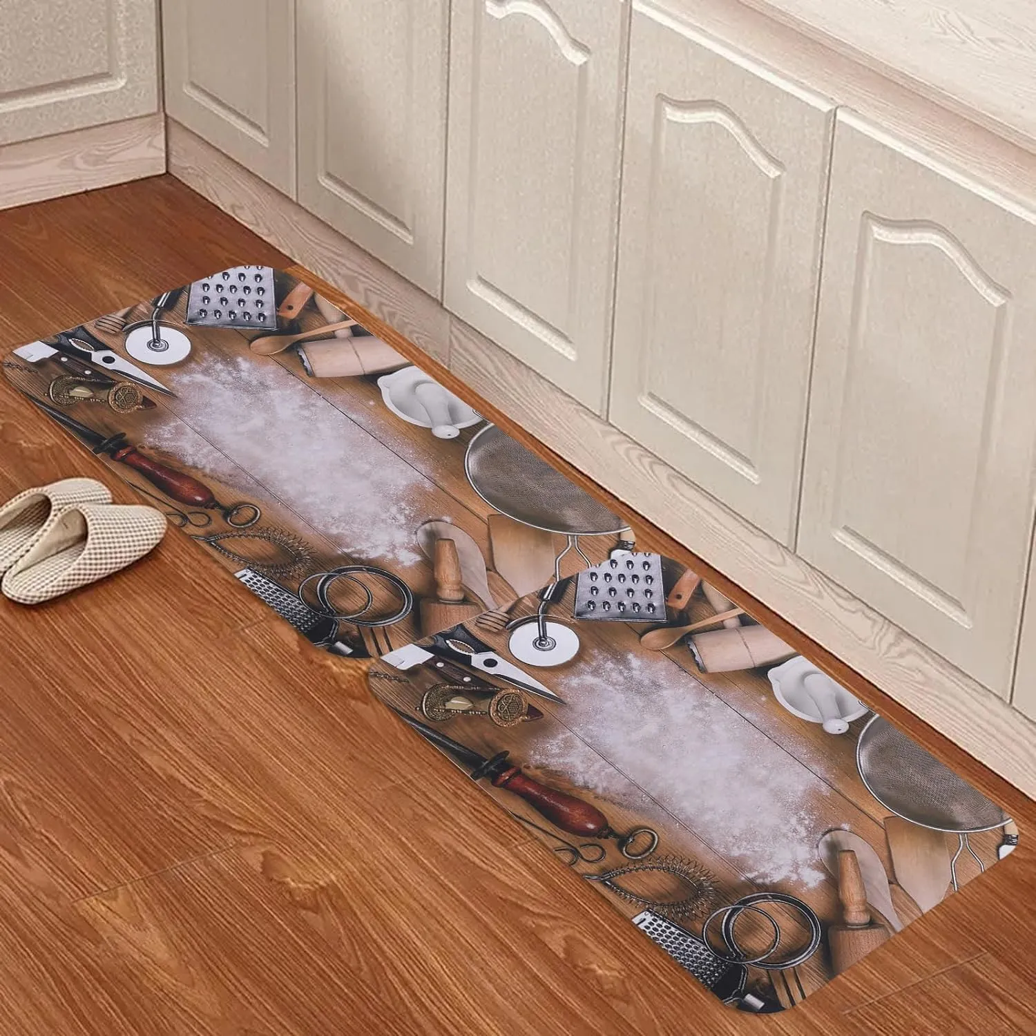 Kuber Industries PVC Kitchen Floor Mat|Anti-Skid Backing|Mats for Kitchen Floor |Easily Washable|Idol for Home, Kitchen Entrance| CF-220816 | Multi