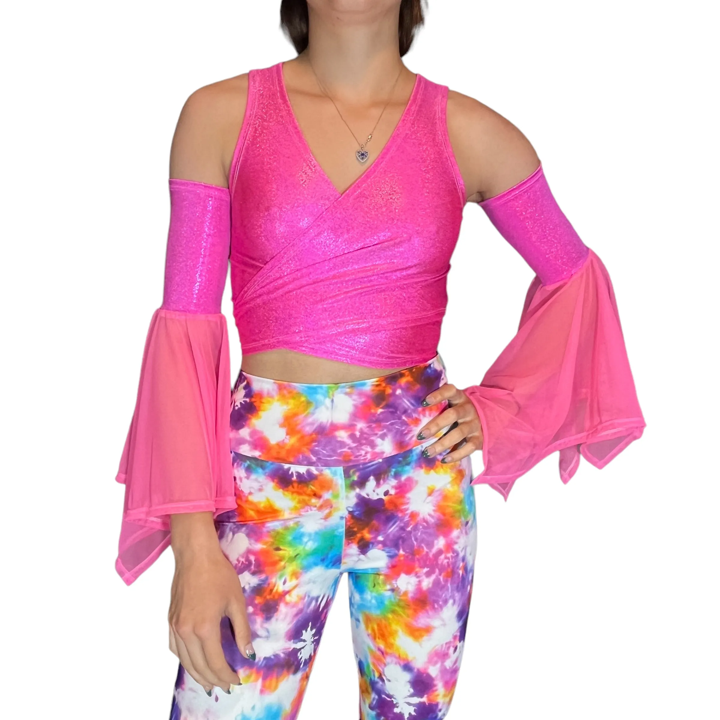 Pixie Arm Sleeves in Sparkle Spandex and Mesh | SEVERAL COLORS | Fairy Arm Sleeves, Rave Arm Warmers, Burning Man Festival Outfit