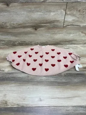 Zara Knitwear Heart Poncho Pink sz 12-18m